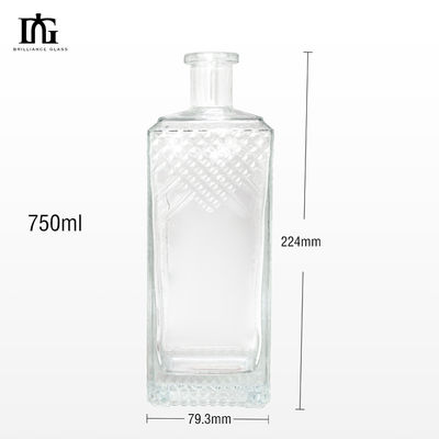 밀폐 유형 코크 700ml 375ml 500ml 위스키를 위한 유리 병 음주 광장 보드카