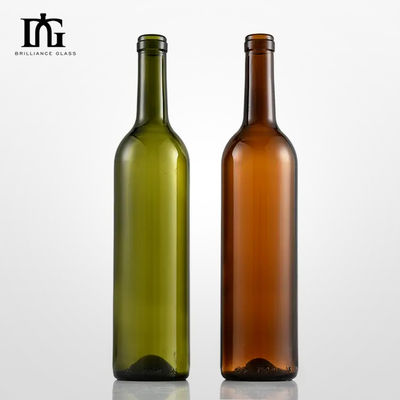 750ml 코크 캡 유리 와인 병 고전 녹색 색상 탄산 음료 주문