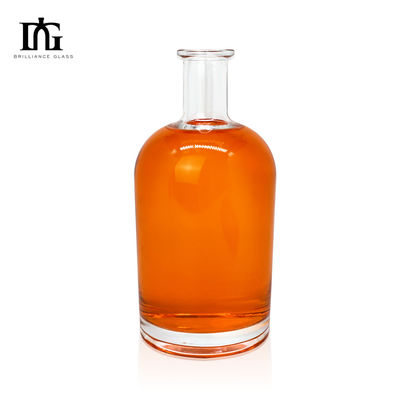 TJ028 750ml 슈퍼 플린트 투명 보드카 알코올 술 유리 병