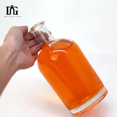 TJ028 750ml 슈퍼 플린트 투명 보드카 알코올 술 유리 병
