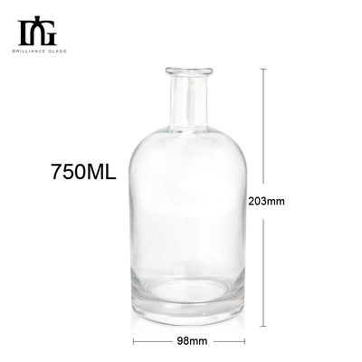 TJ028 750ml 슈퍼 플린트 투명 보드카 알코올 술 유리 병