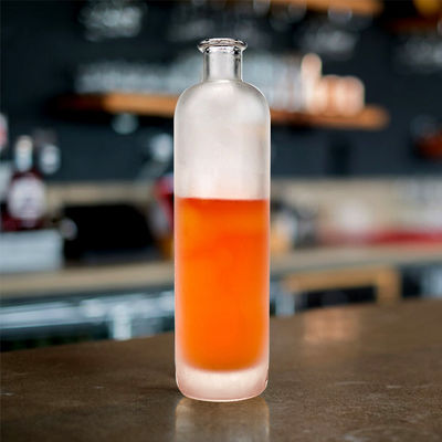 음주 브랜디 알코올 병 수용 가능한 고객 로고 500ml 선명한 둥근 유리