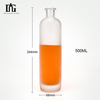 음주 브랜디 알코올 병 수용 가능한 고객 로고 500ml 선명한 둥근 유리